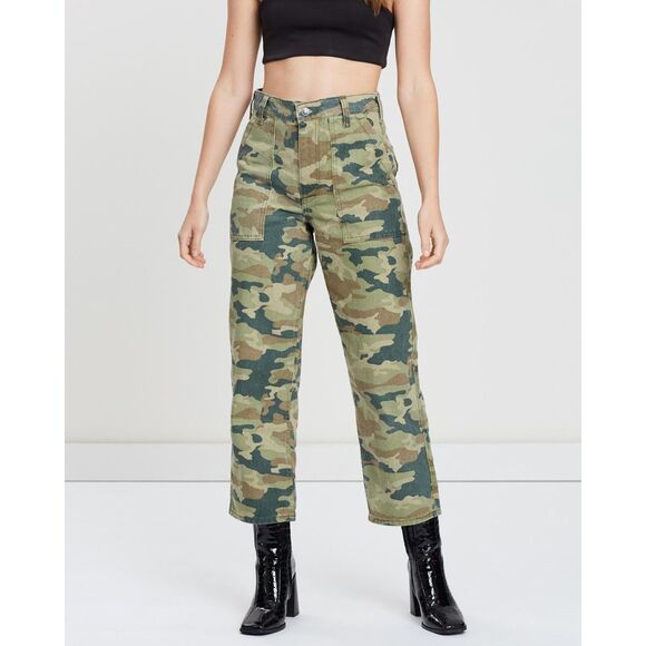 Free People Remy Camo Cropped Pants Size 26 - Picture 1 of 10